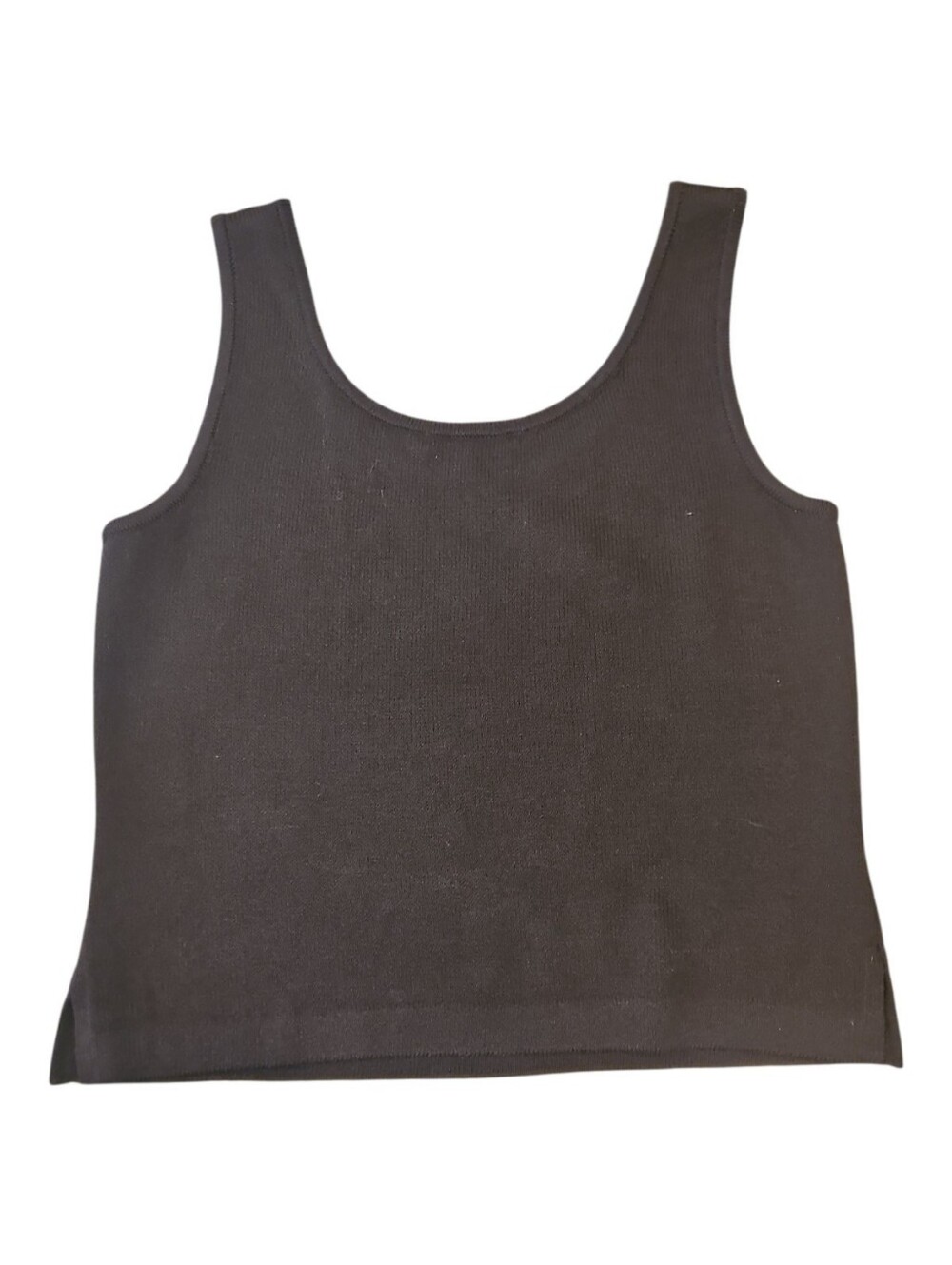 St. John Brown Sleeveless Sweater Shell Tank Top Santana Knit Wool Blend P/XS/4 - Picture 9 of 9